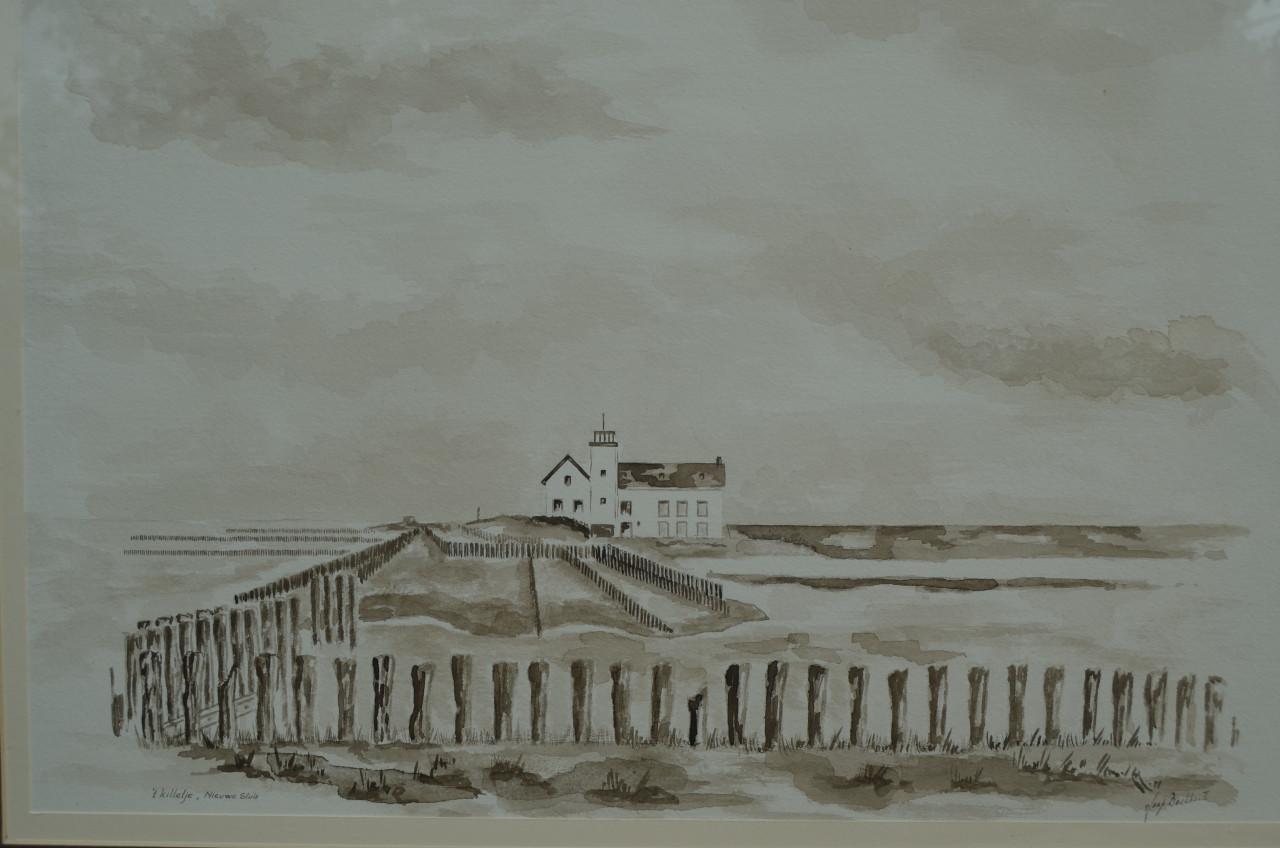 Prachtige aquarel Jaap Boekhout (1932 - 2022) Breskens