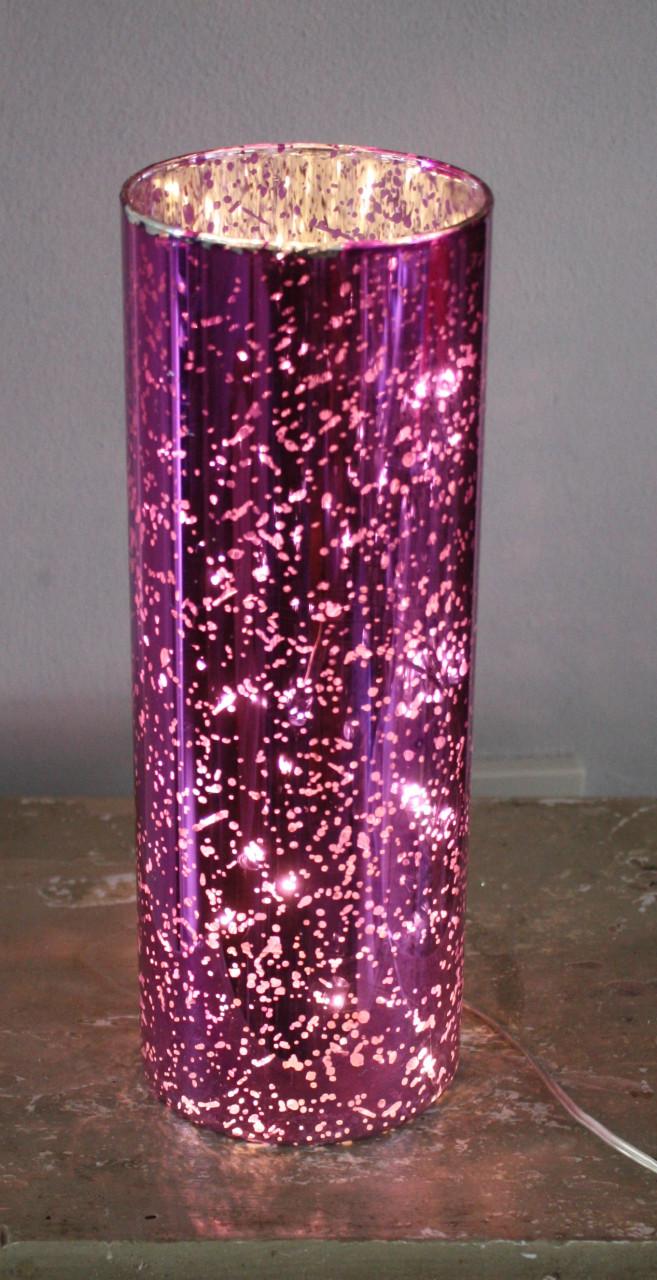 Paarse glazen vaas met verlichting nr 2
