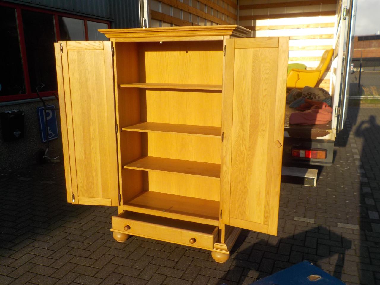 Massief blank eiken legkast met lade in zeer goede staat