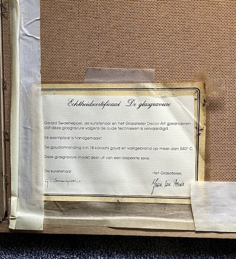 Glasgravure van historisch Goes