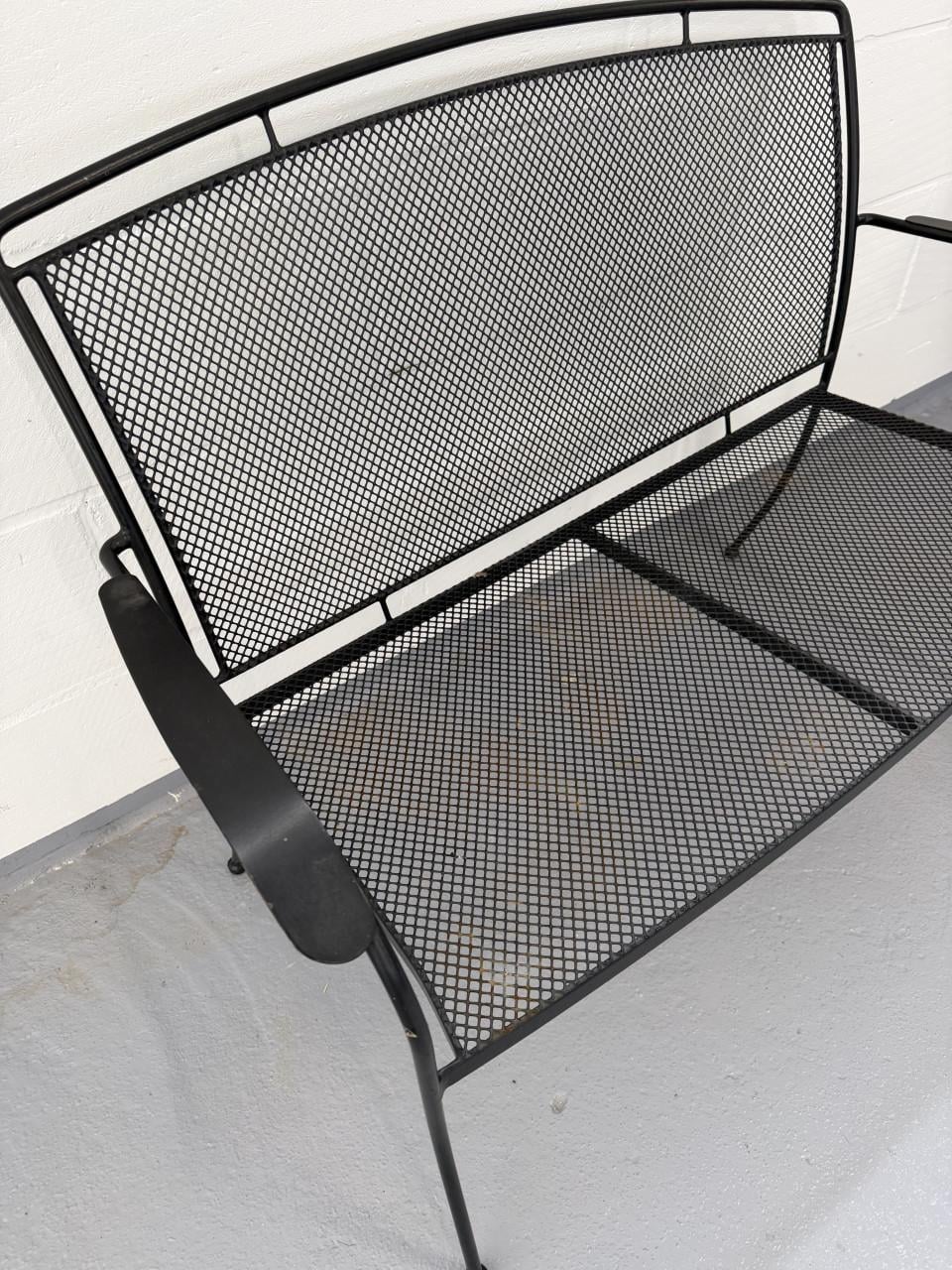 Antraciet/zwart  metalen tuinbank 2-zits – zeer nette staat