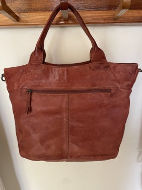 Mooie bruine lederen (schouder)tas