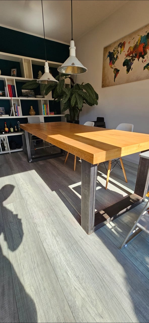 Eikenhouten eettafel 220 x 90