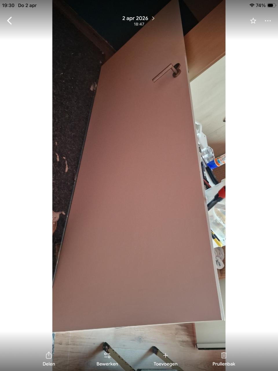 2 stuks Stalen opdekkozijn zonder bovenlicht en 1 opdekdeur