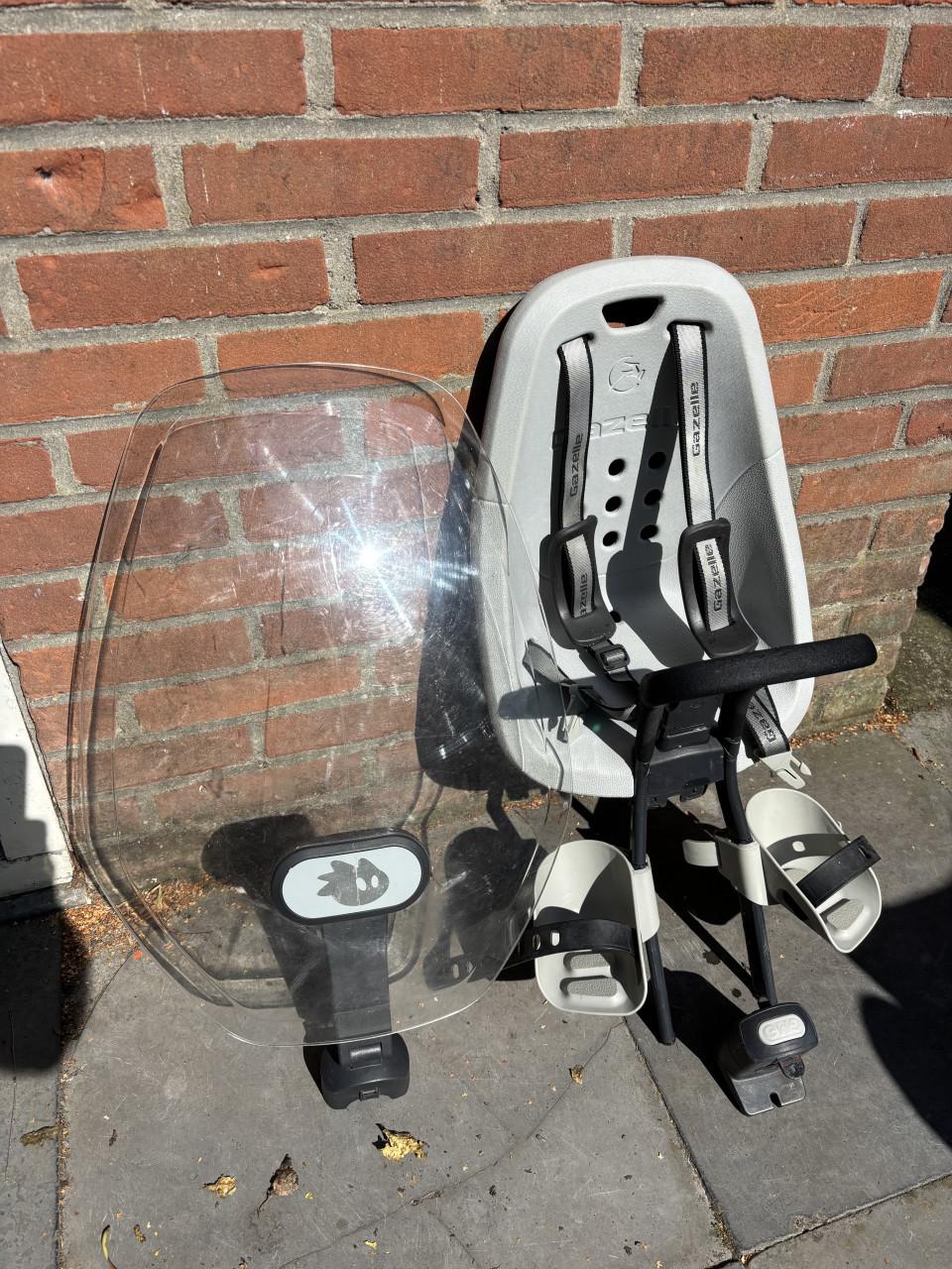 Yepp fiets kinderzitje voor incl windscherm en bevestigingsadapter