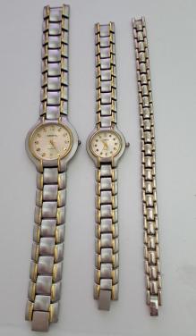 2 Stainless steel horloges en 1 armband