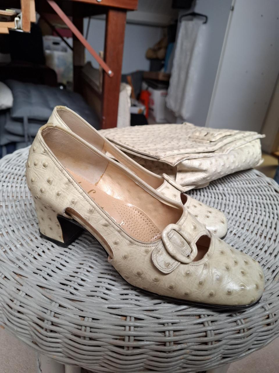 Vintage set schoenen en tasje