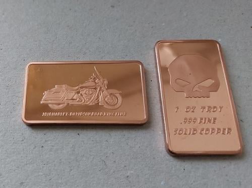 Harley Davidson Koperen Verzamelaars Plaatjes 34 Gram