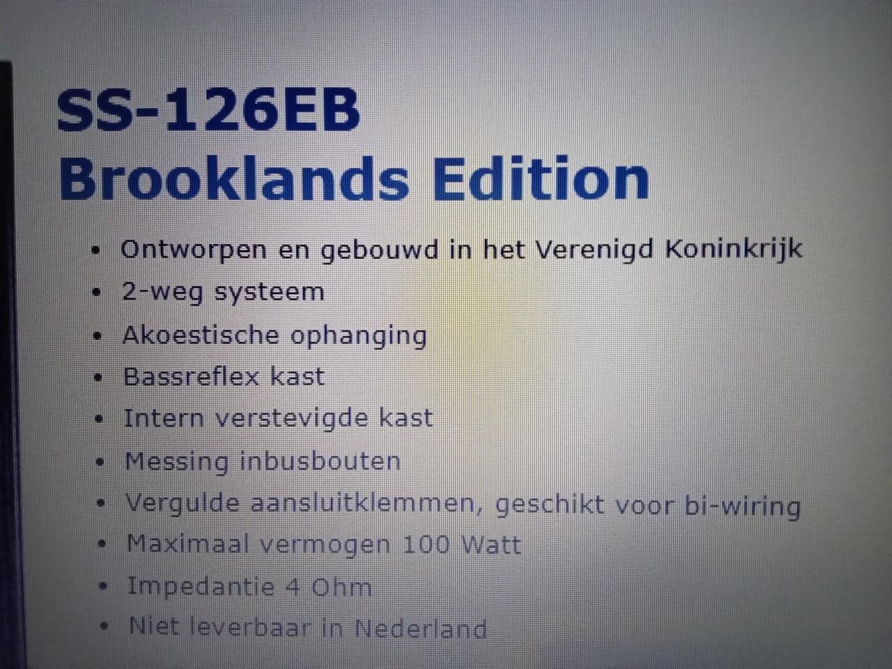 Sony SS 126e Brooklands Edition