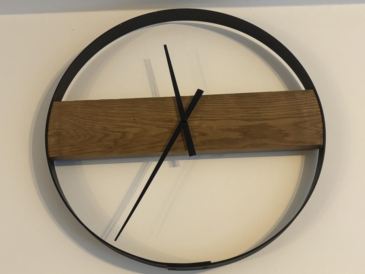 Industriële wandklok - Woodsense