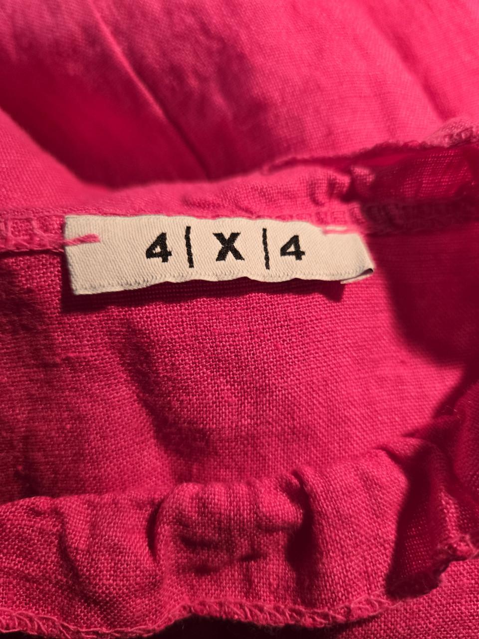 Jurk, fuchsia, mouwloos, Merk 4x4 Maat S Linnen