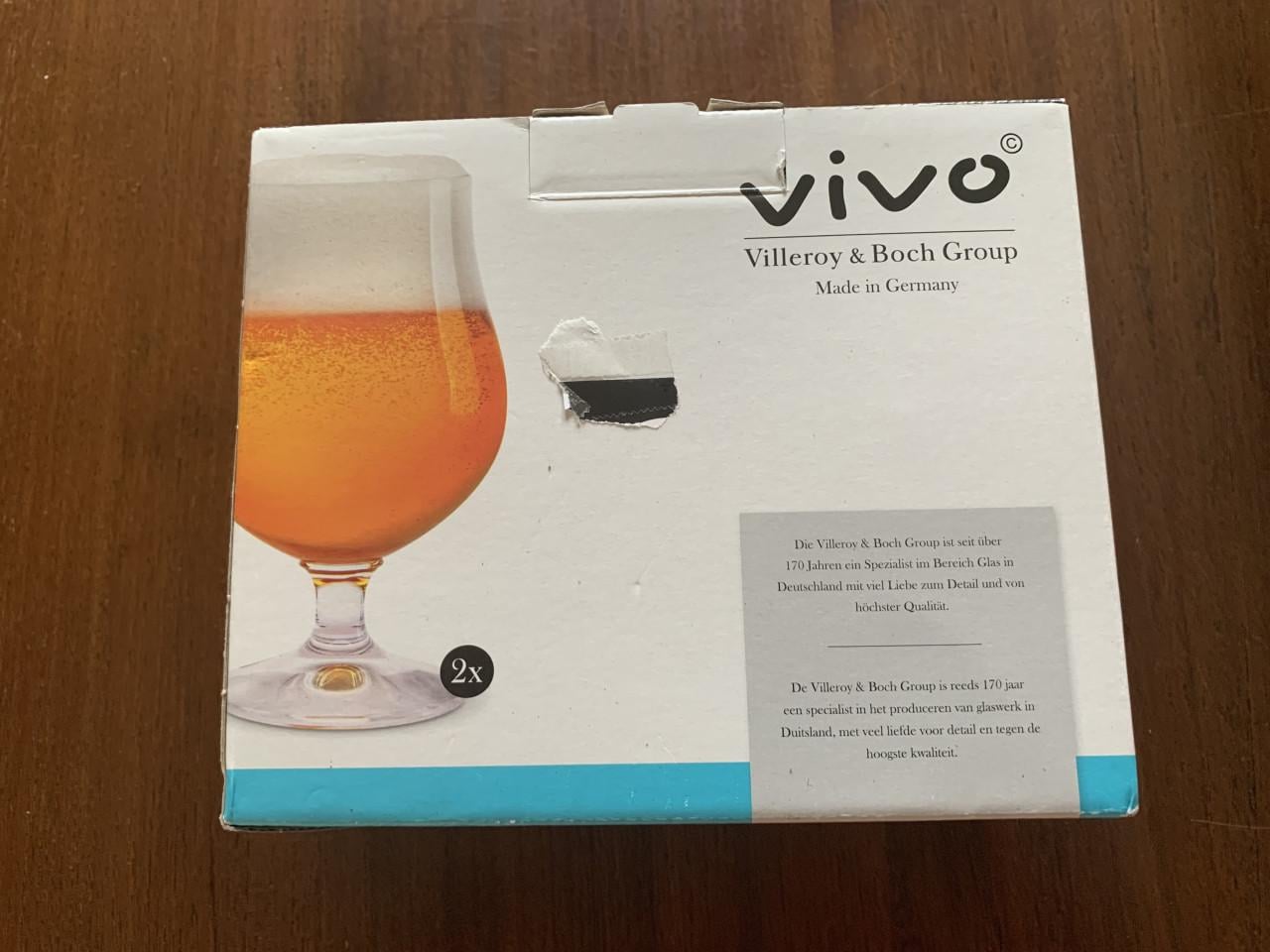 Nieuwe set van twee bierglazen van Vivo, onderdeel van de Villeroy & Boch