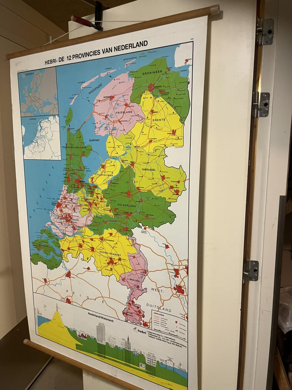 Schoolkaart Hebri de 12 Provincies v Nederland
