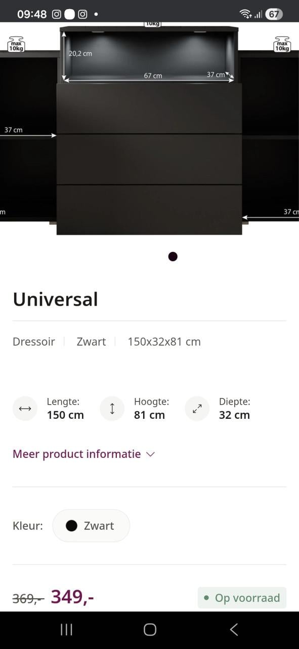 Zwart dressoir, modern