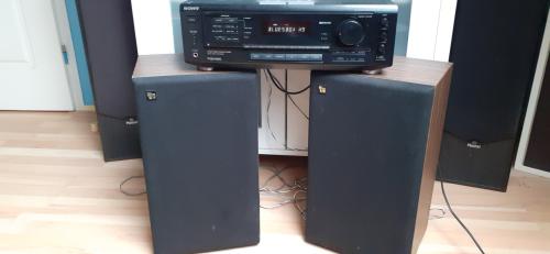 Versterker  sony met vintage speakers 3 way system