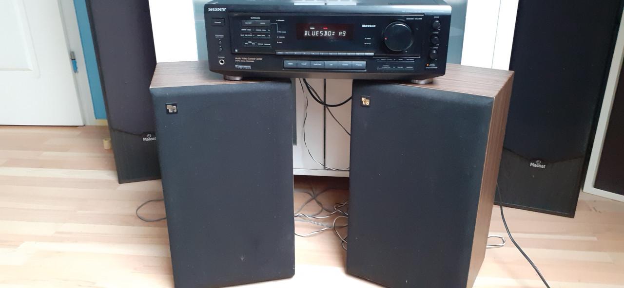Versterker  sony met vintage speakers 3 way system
