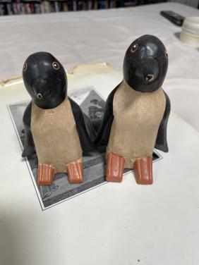 2x Houten Pinquins