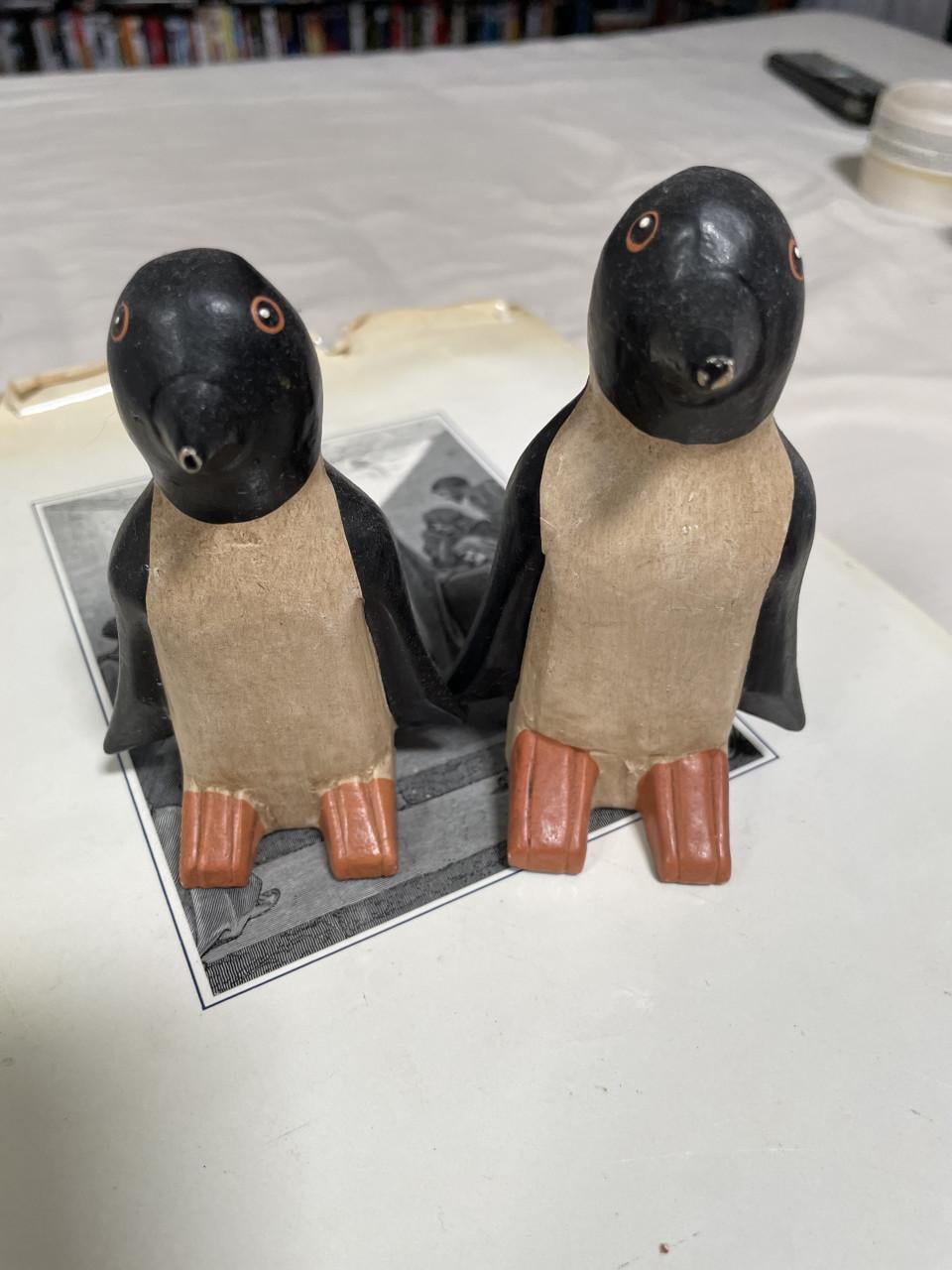 2x Houten Pinquins