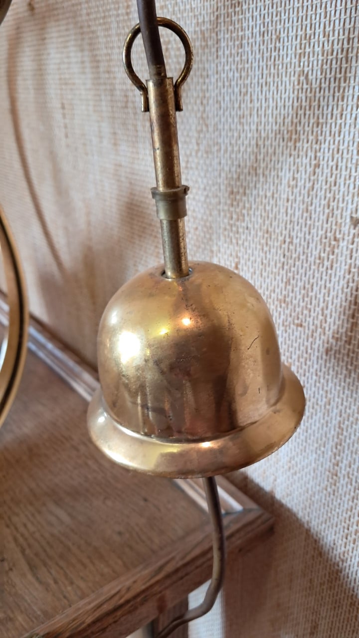 Massive koperen hanglamp zonder kap
