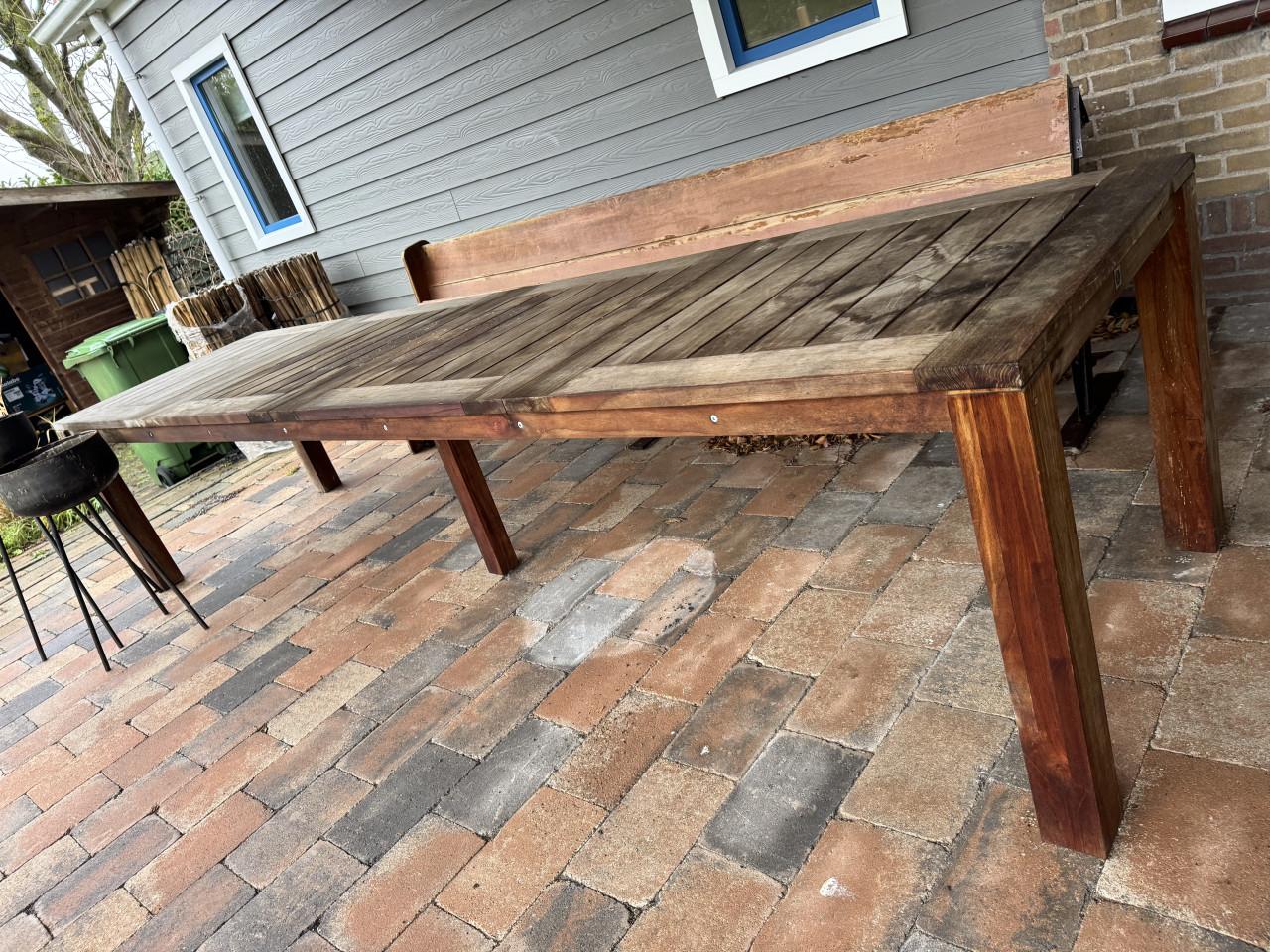 Tuintafel Teak extra lang