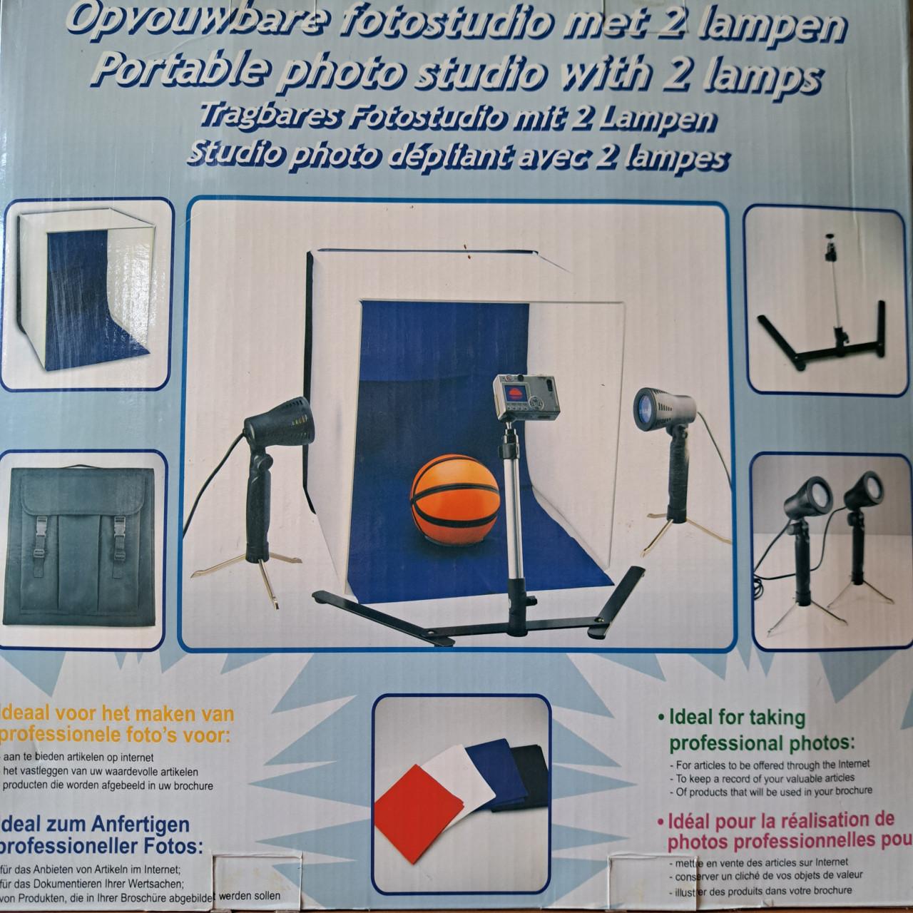 Mini fotostudio met 2 lampen