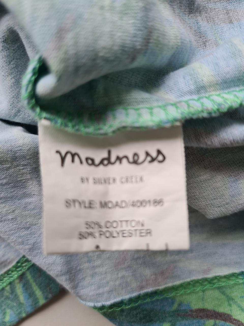 Madness blauw / groen print shirt Maat XL