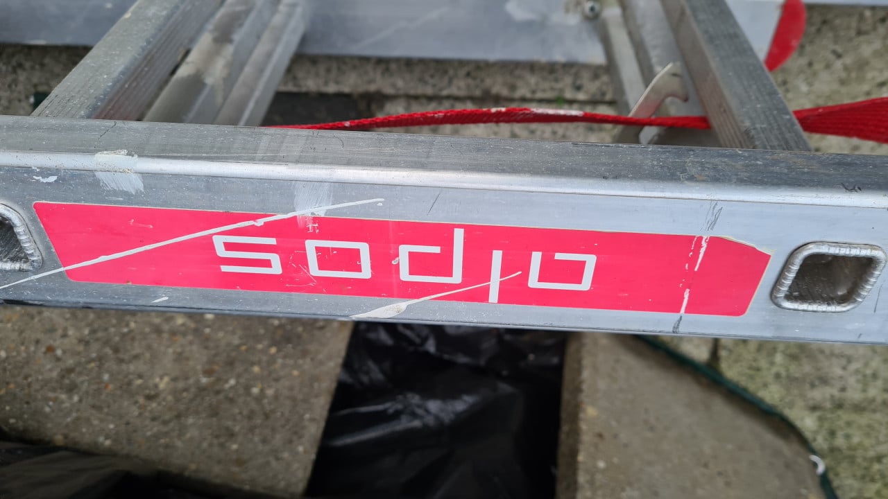 Driedelige ladder 3X9 - 3X2.5m in goed staat-Aluminium