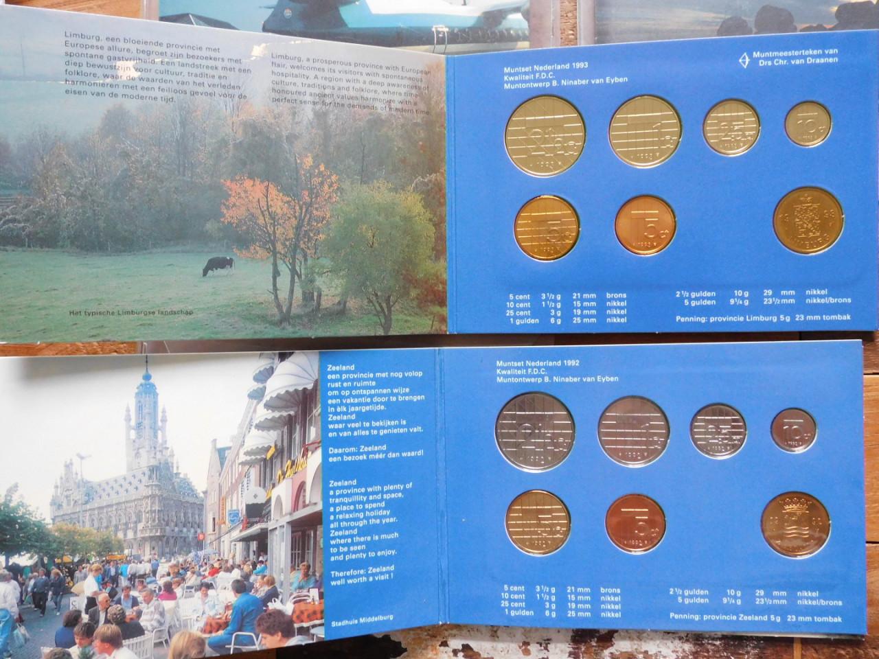 8 muntsetjes Nederland 1988 t/m 1995