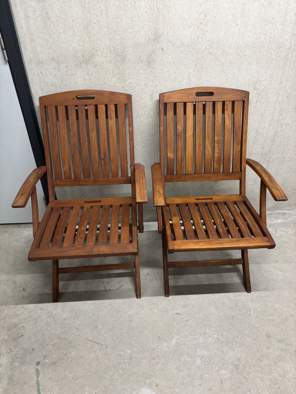 4 Tuinstoelen teakhout