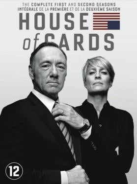 DVD House of cards seizoen 1 & 2 compleet (1 keer bekeken)