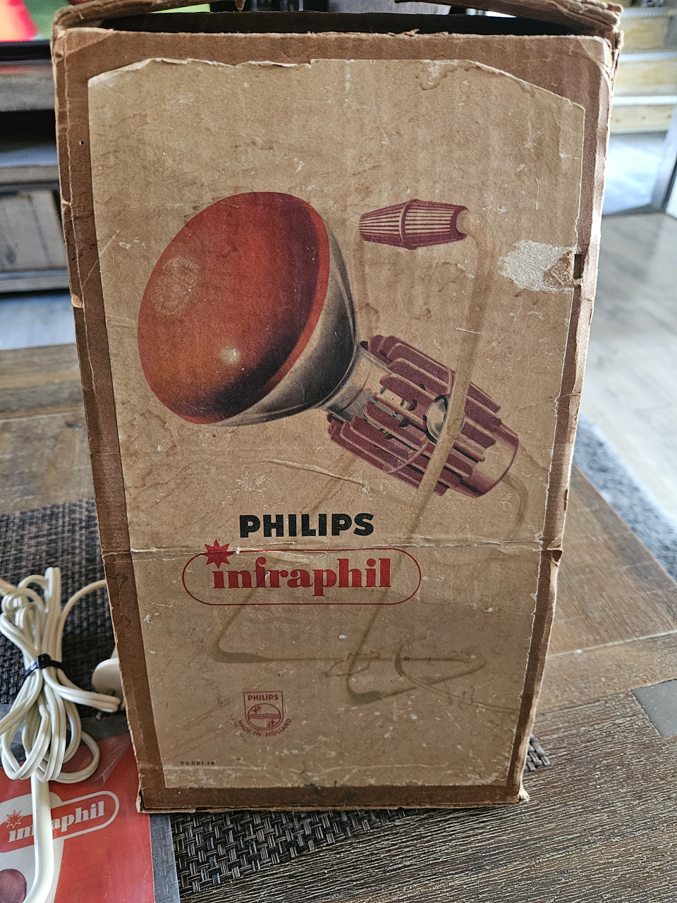 Prachtige originele jaren 50 Philips infraphil infrarood warmtelamp...