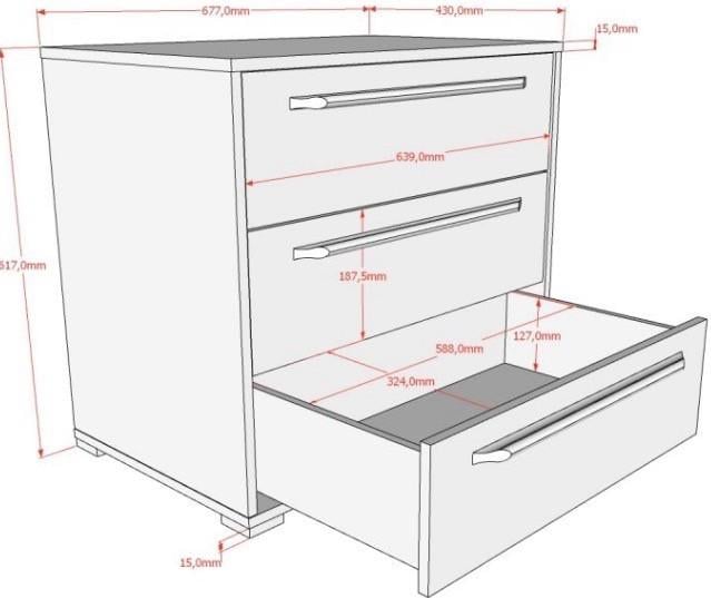 Halfhoogslaper met bureau en bijbehorende kastjes