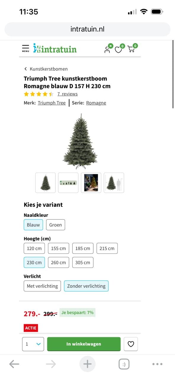Kerstboom 2.30 Romagnes Intratuin ( nieuw 299)