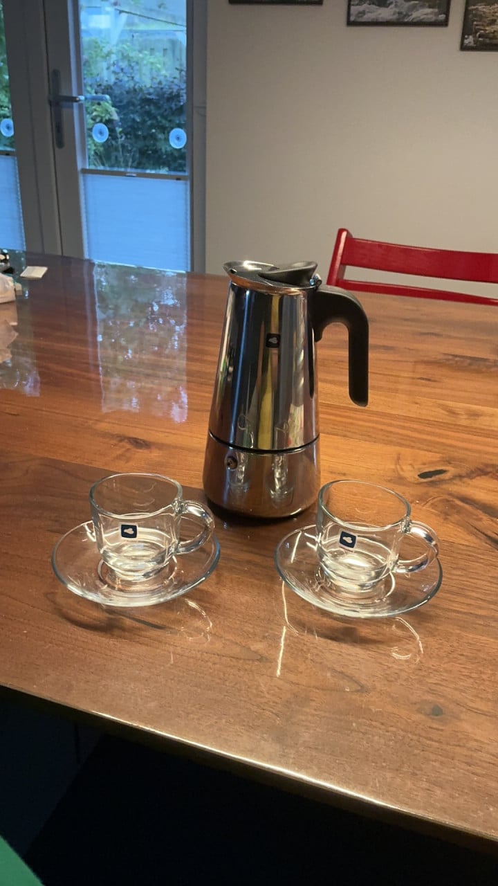 Percolator met 2 kopjes