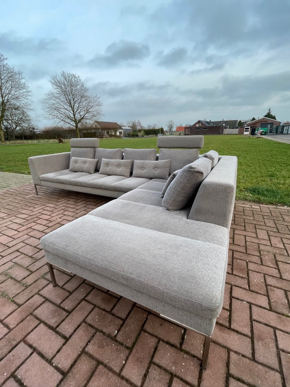 GRATIS LEVERING HEEL NL Montel Grijs Stoffen Hoekbank