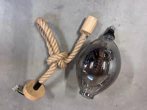 Hanglamp van touw met druppelvormige lichtbron (inclusief)