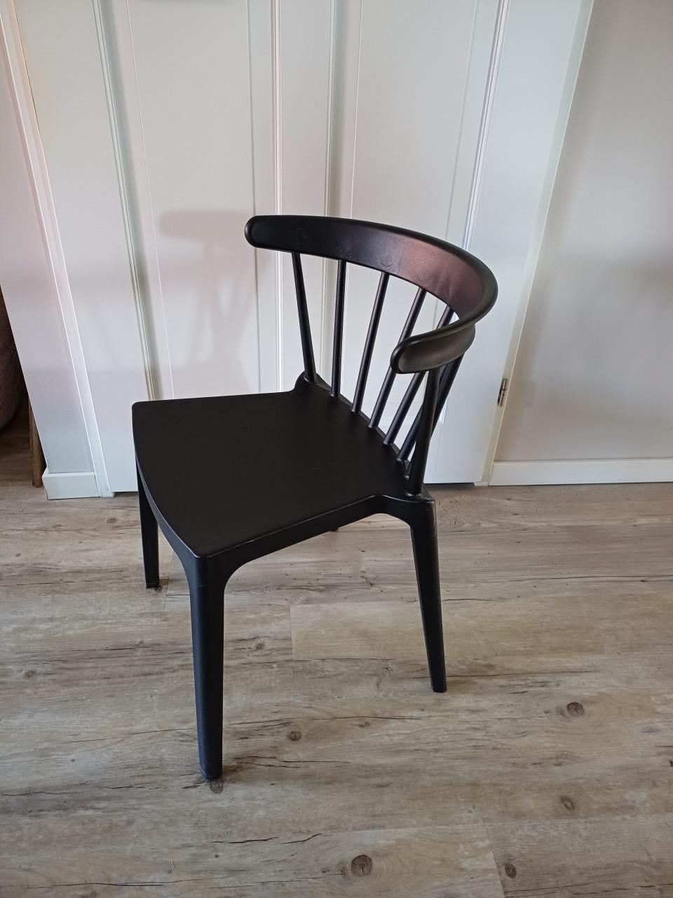 Set van 5 zwarte Woood stoelen