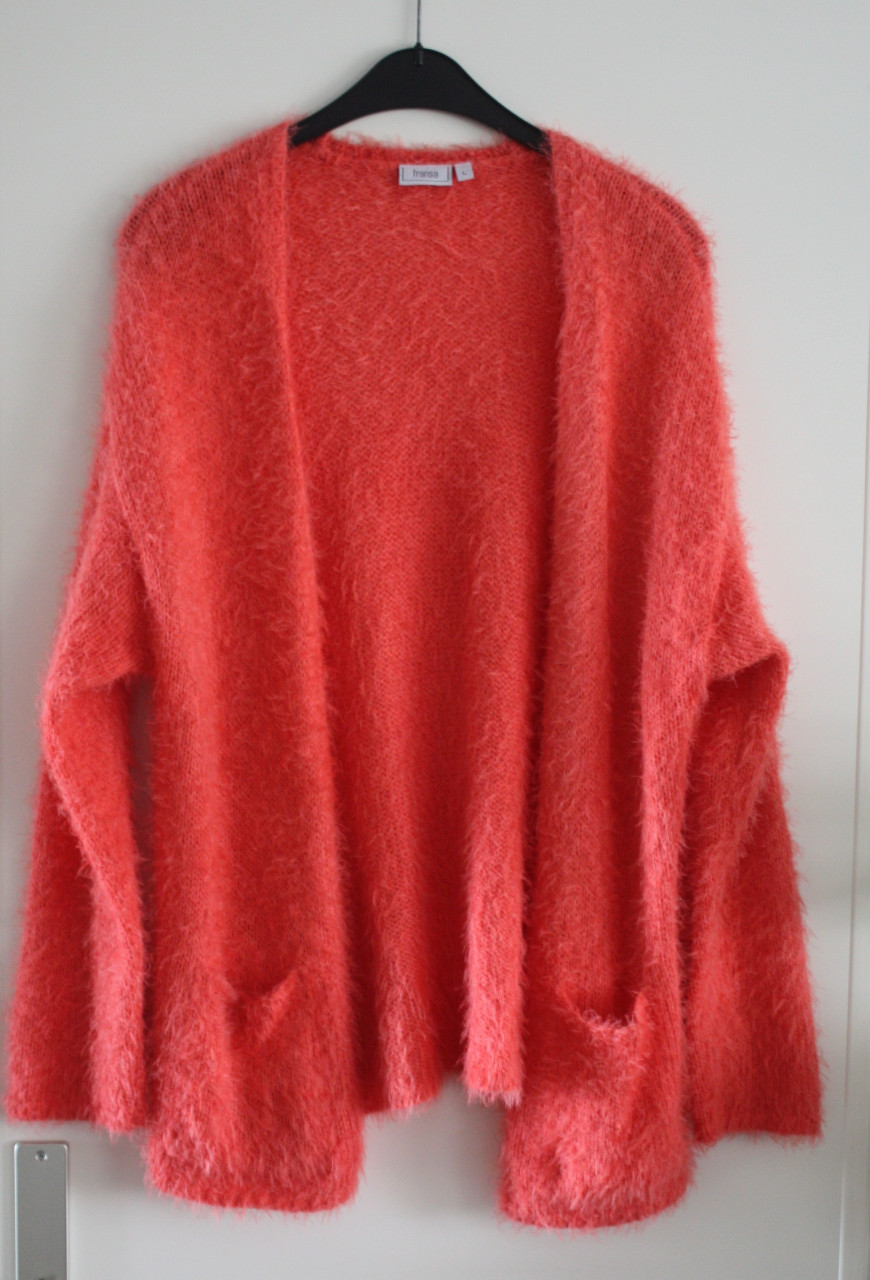 Oranje fluffy vest  maat l