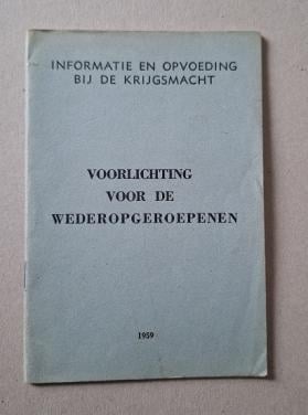 Boekje Voorlichting Voor De Wederopgeroepenen 1959