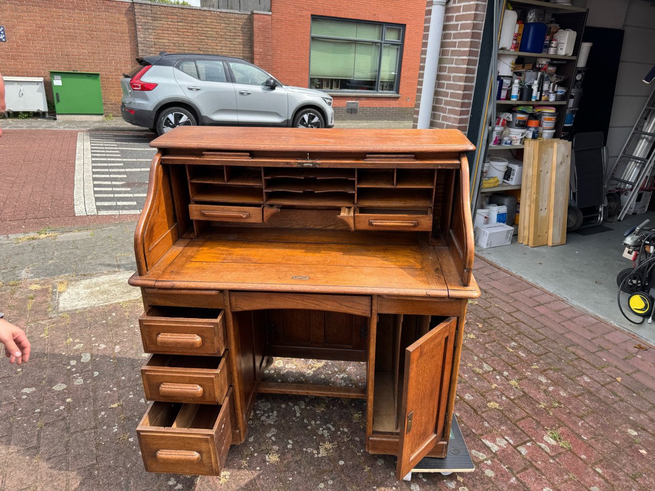 Prachtige eiken secretaire
