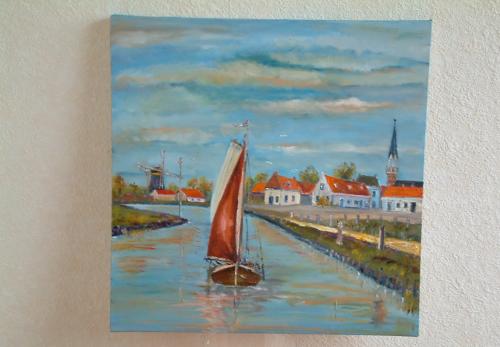 Oude visserij   Mossel hengst   Jac Caljouw Schilderijen Arnemuiden