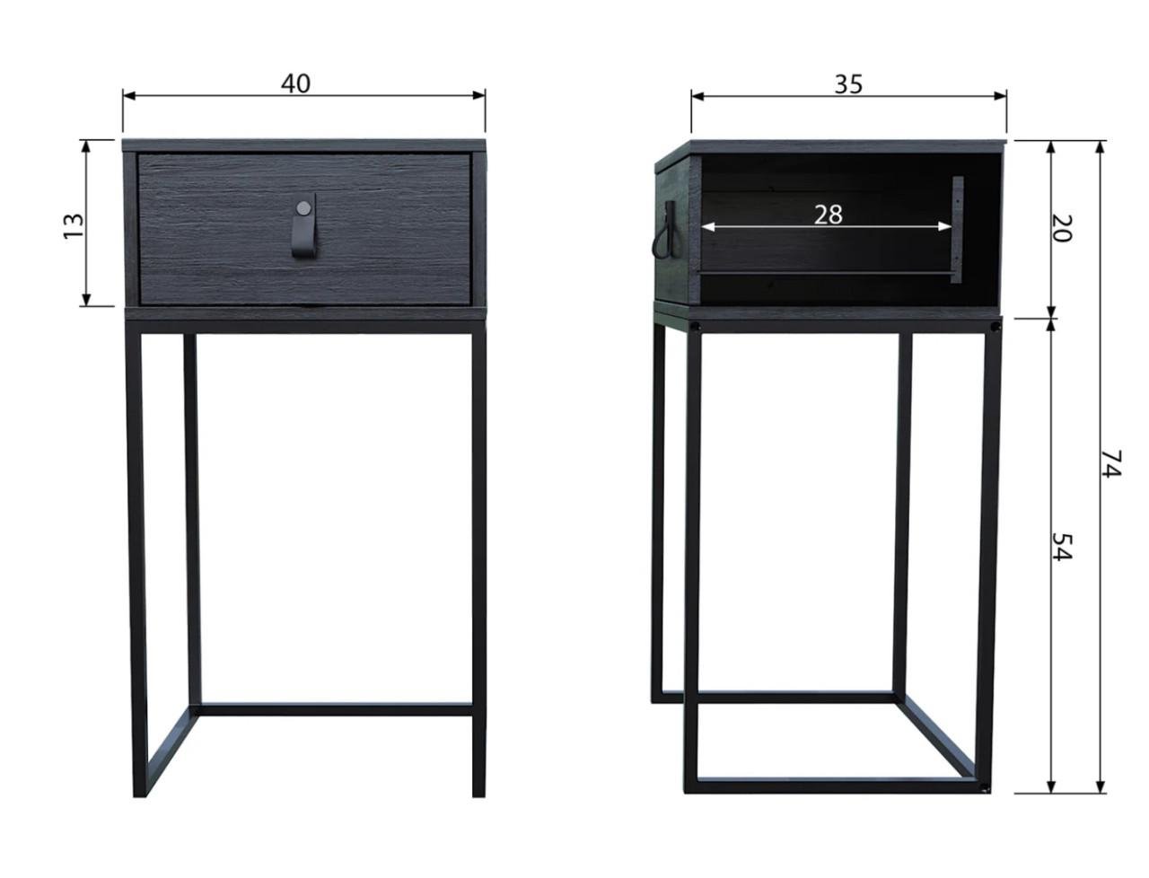 Set Woood Zola nachtkastjes zwart