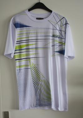 Wit  sportshirt met kleur shirt maat m