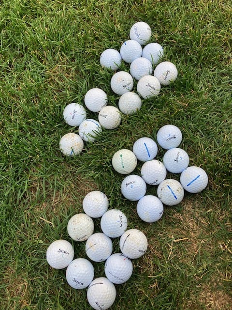 Golfballen gebruikt