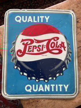 Vintage reclamebord Pepsi Cola
