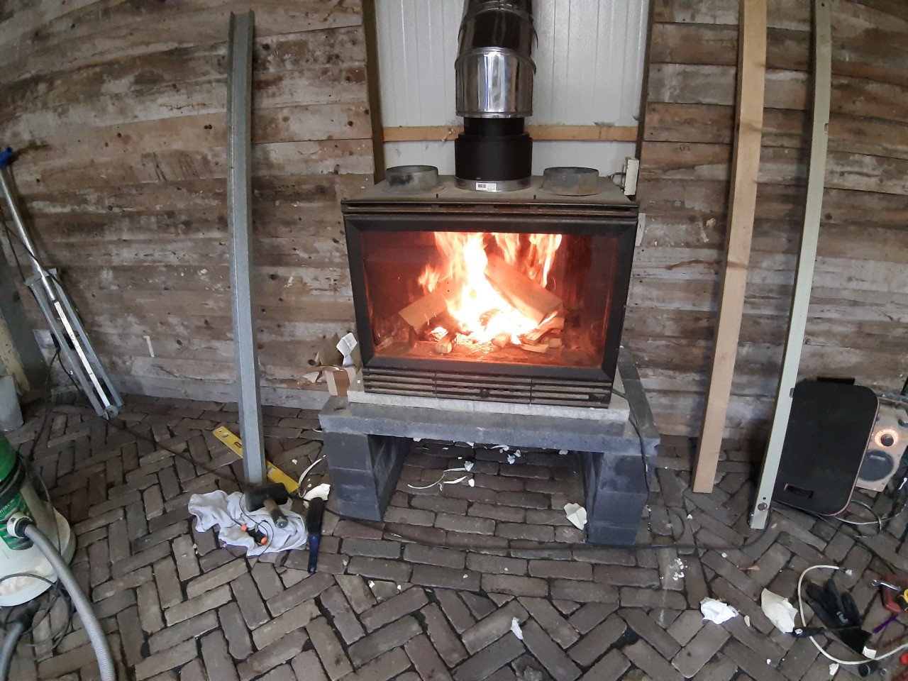 Inbouw houtkachel