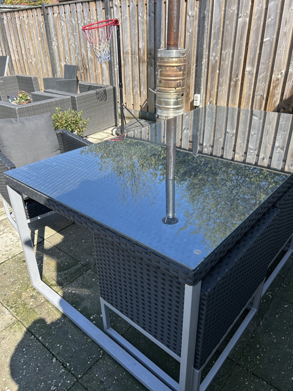 Wicker tuinset voor 6 personen