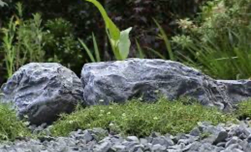 Basalt zwerfkeien voor tuin of vijver 20 stuks.