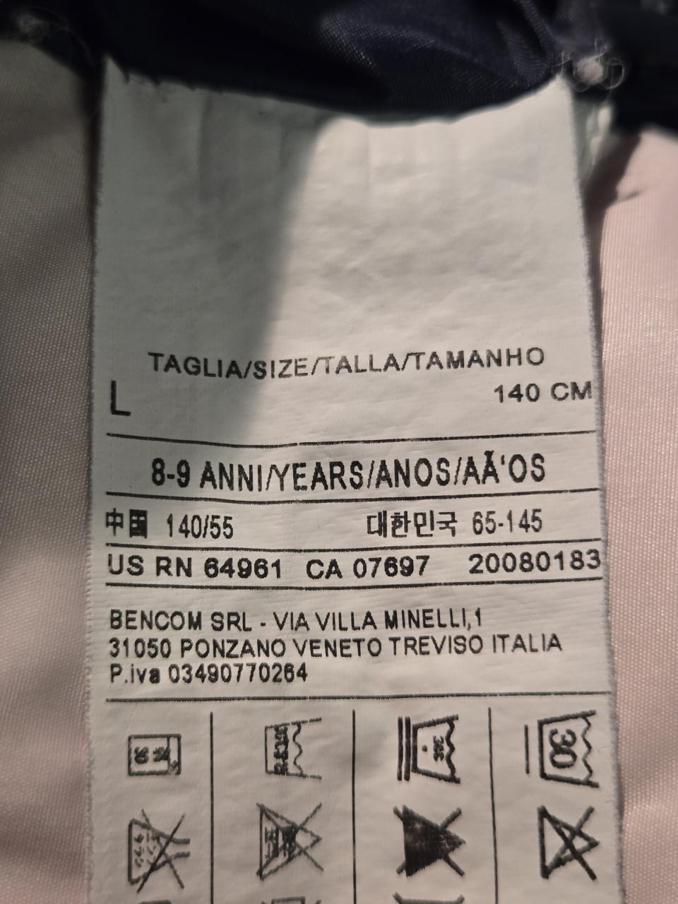 Kinderwinterjas van Benetton met capuchon voor meisjes - maat: L (8-9 jaar)