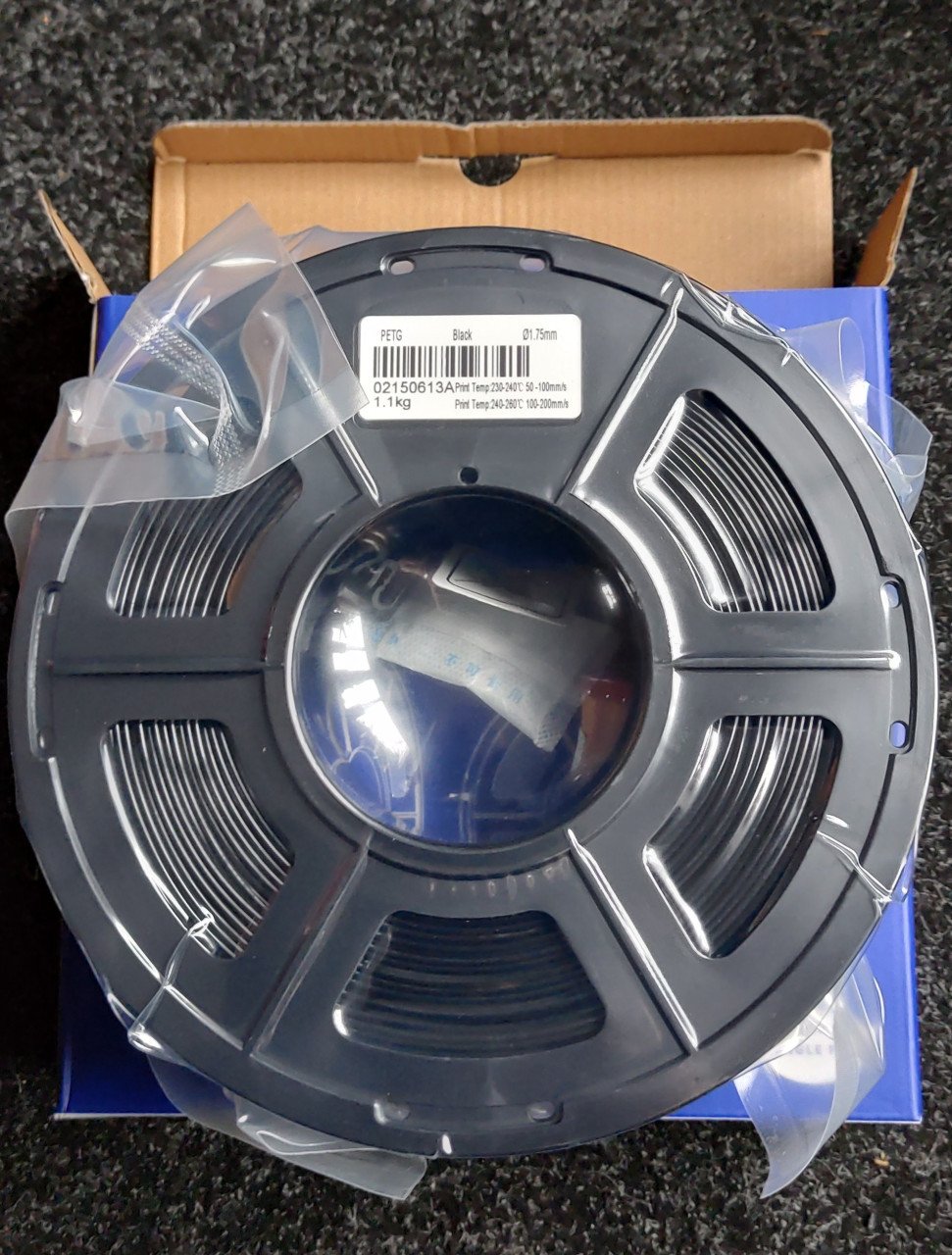 1,1 KG zwarte PETG filament